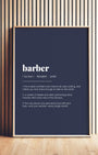 Definition Poster of Barber on Deep Navy background