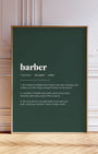 Definition Poster of Barber on Emerald background