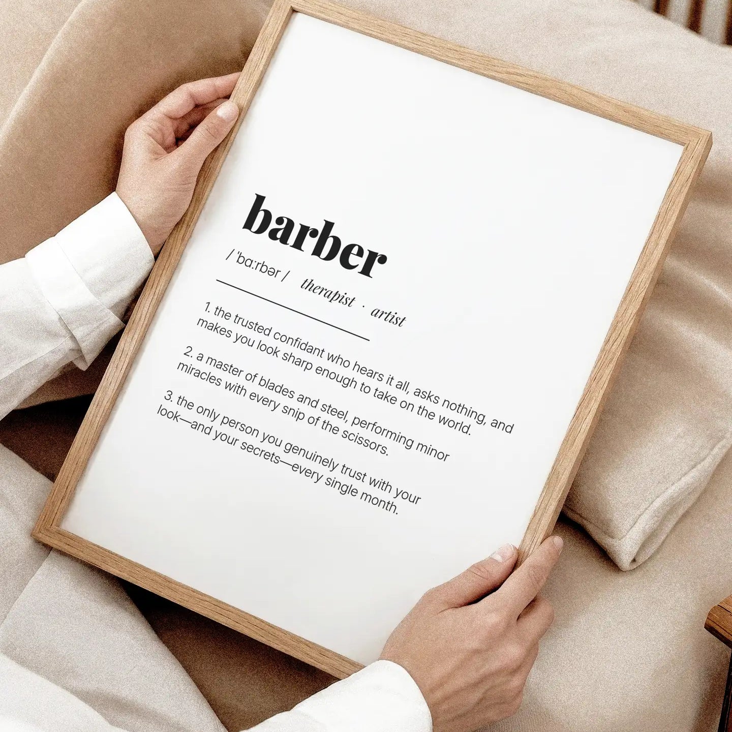 Definition Poster of Barber on Gallery White background