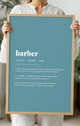 Definition Poster of Barber on Sea Glass background