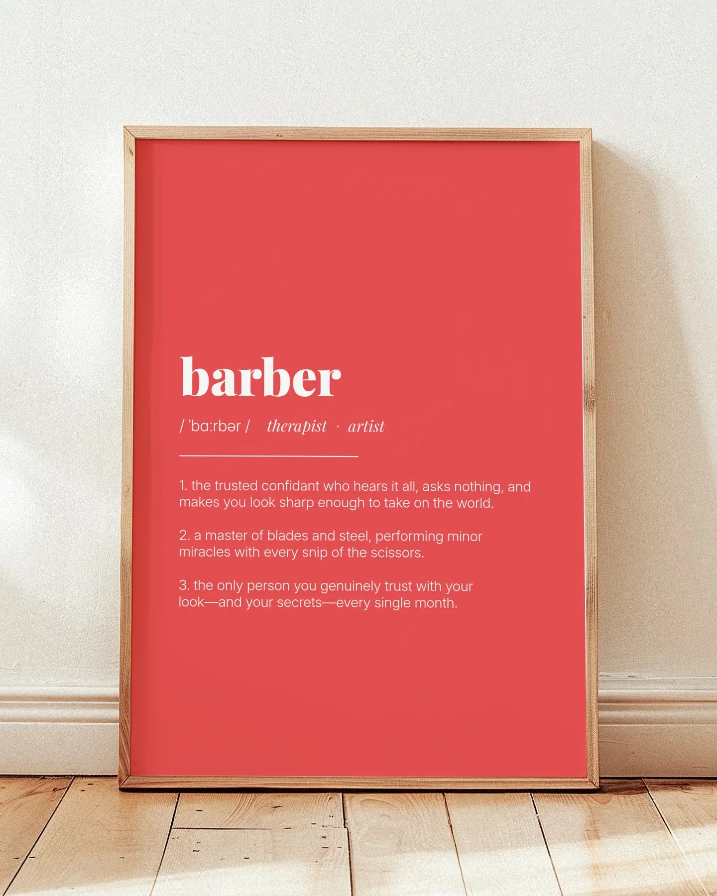 Definition Poster of Barber on Strawberry background