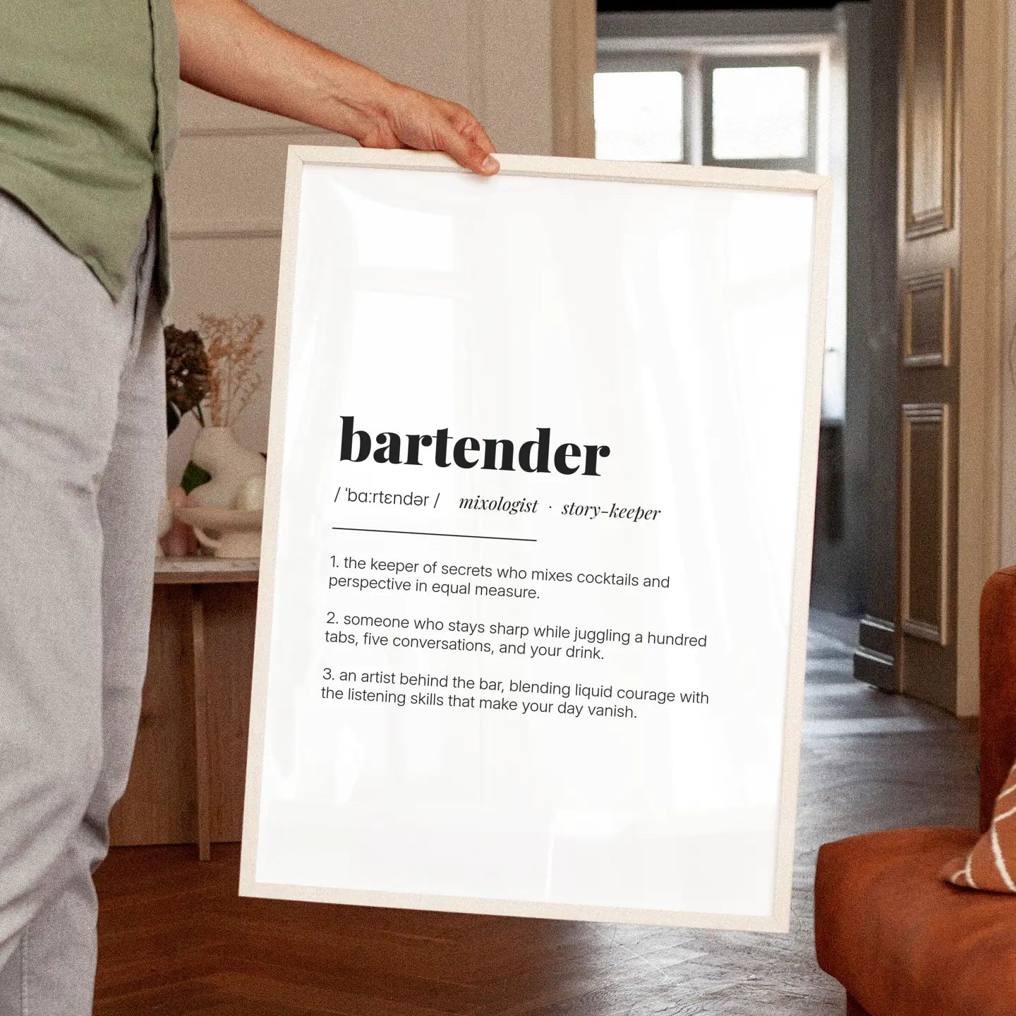Definition Poster of Bartender on Gallery White background