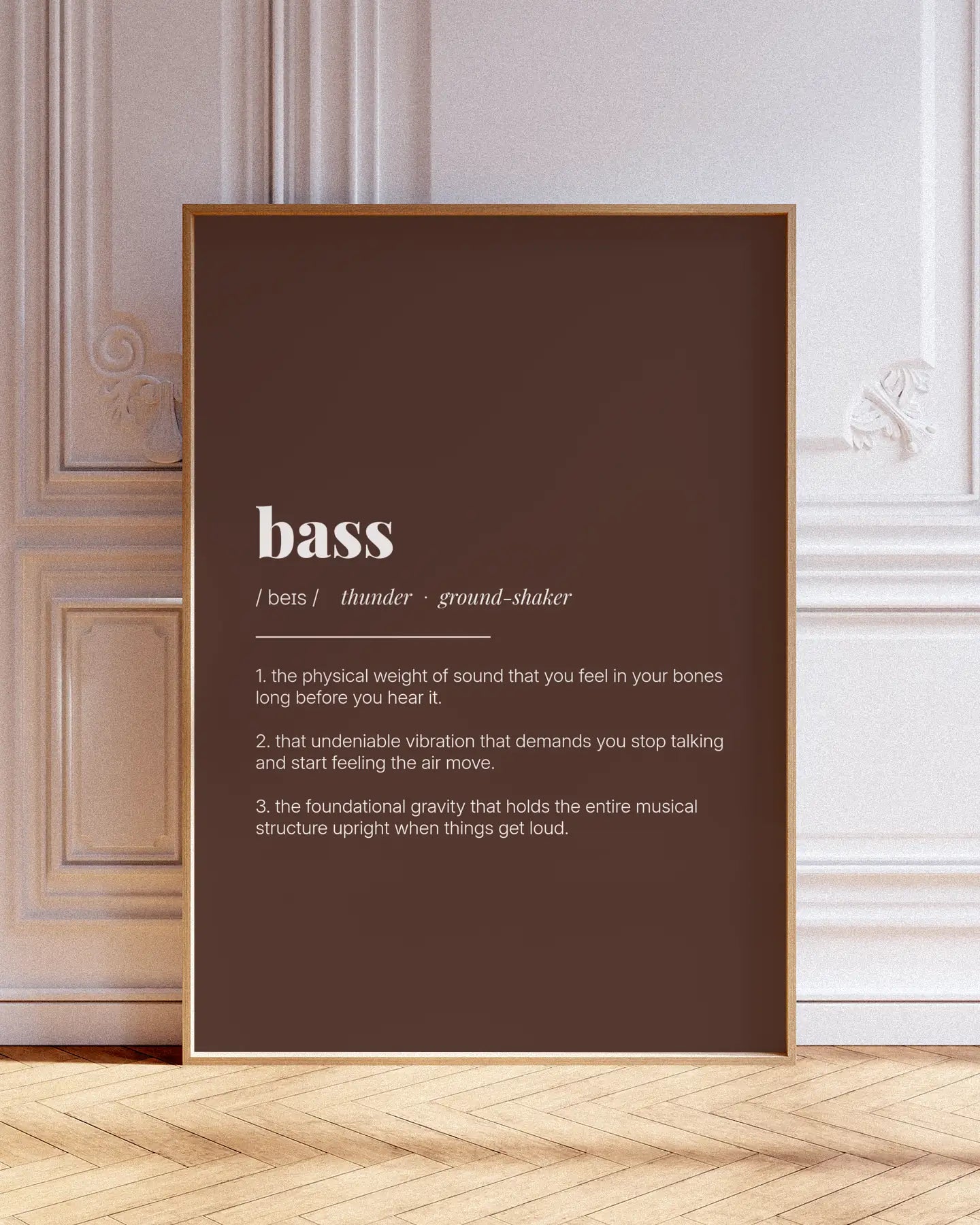 Definition Poster of Bass on Espresso background