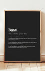Definition Poster of Bass on Midnight Ink background