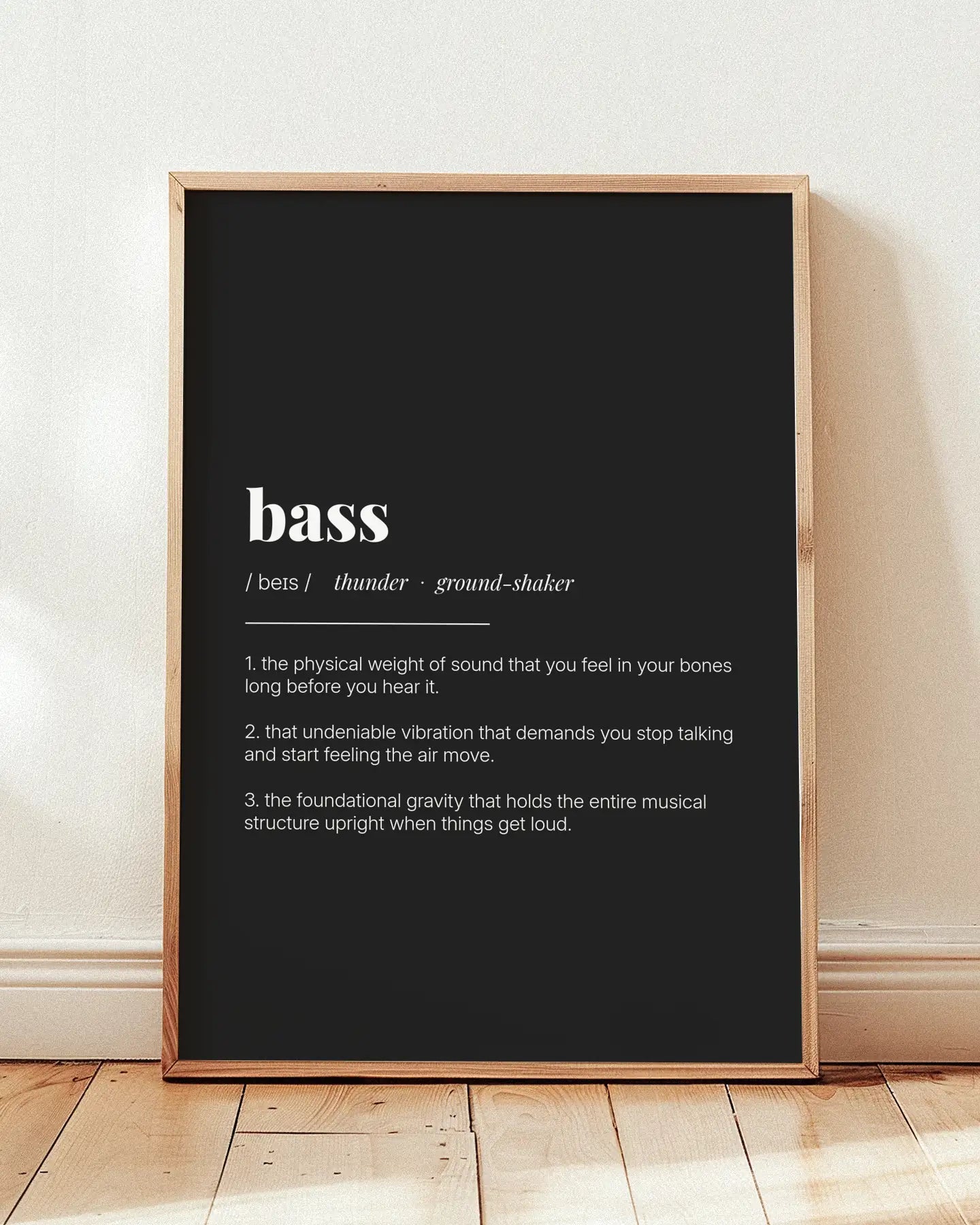 Definition Poster of Bass on Midnight Ink background