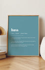 Definition Poster of Bass on Sea Glass background