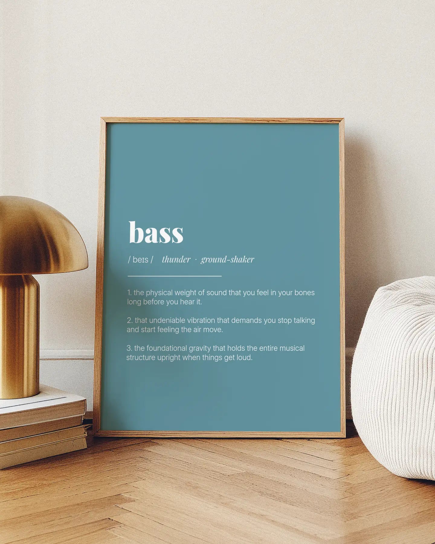 Definition Poster of Bass on Sea Glass background