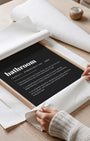 Definition Poster of Bathroom on Midnight Ink background