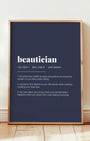 Definition Poster of Beautician on Deep Navy background