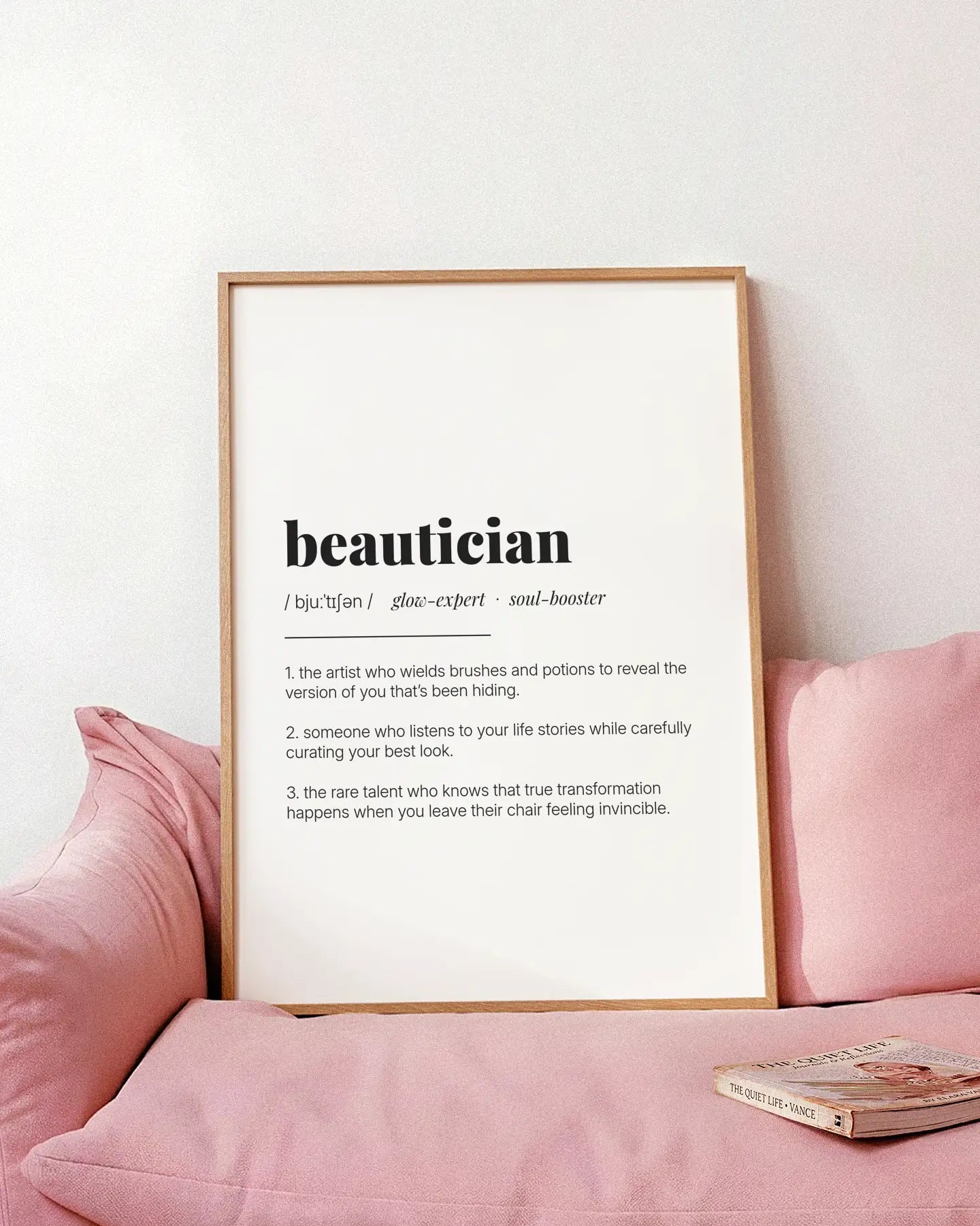 Definition Poster of Beautician on Gallery White background
