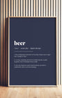 Definition Poster of Beer on Deep Navy background