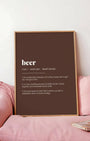 Definition Poster of Beer on Espresso background