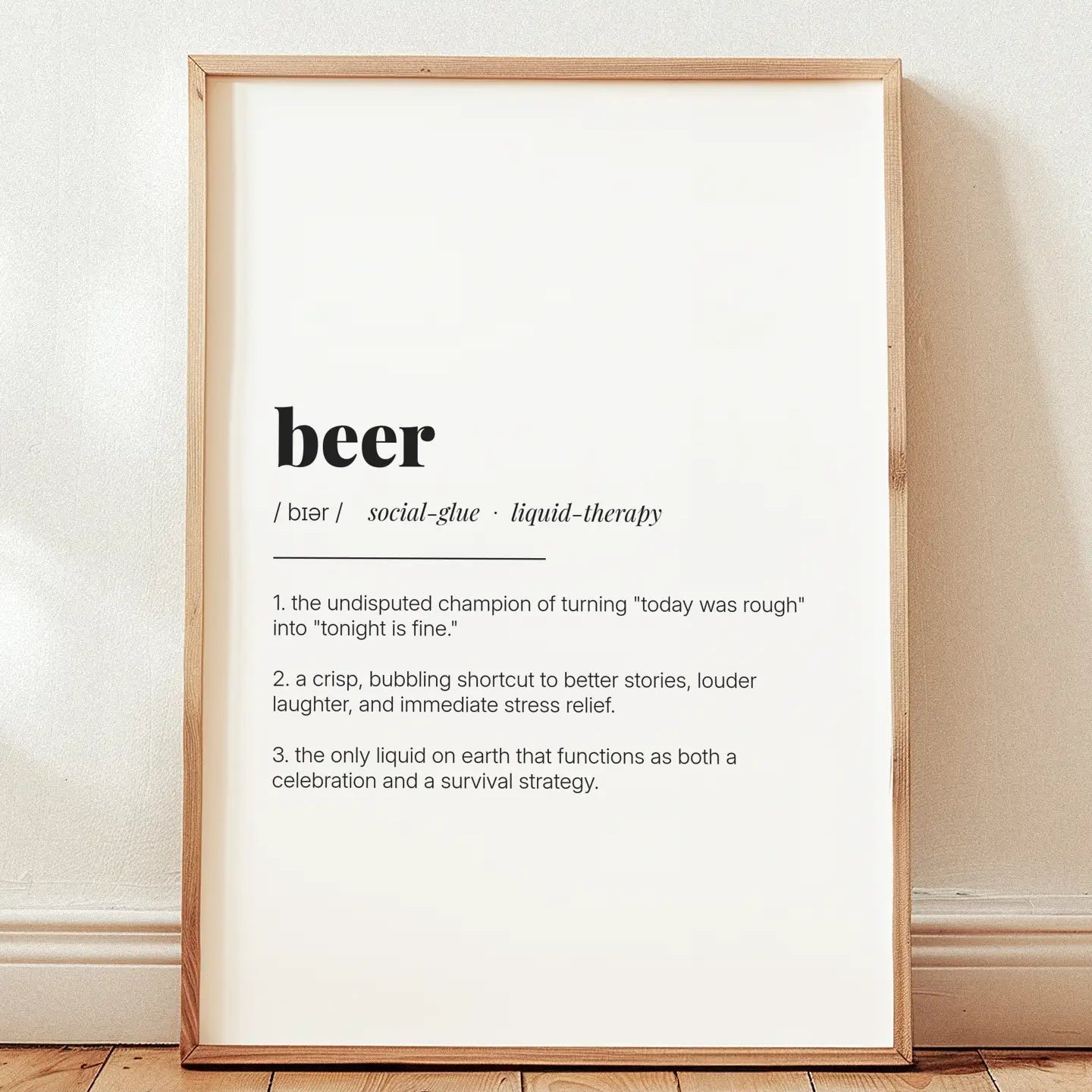 Definition Poster of Beer on Gallery White background