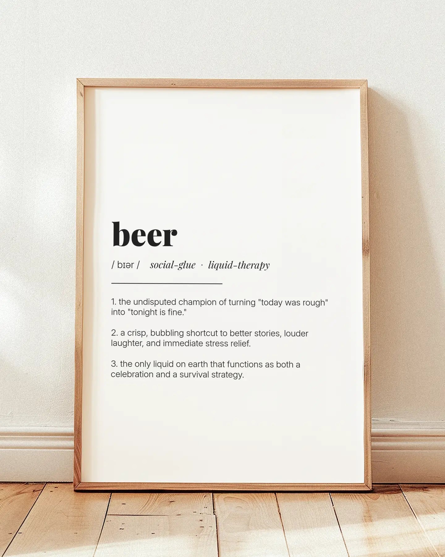 Definition Poster of Beer on Gallery White background