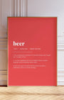 Definition Poster of Beer on Strawberry background