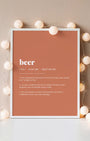 Definition Poster of Beer on Terracotta background
