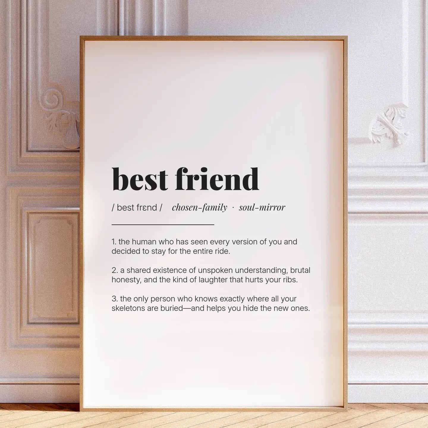 Definition Poster of Best Friend on Gallery White background