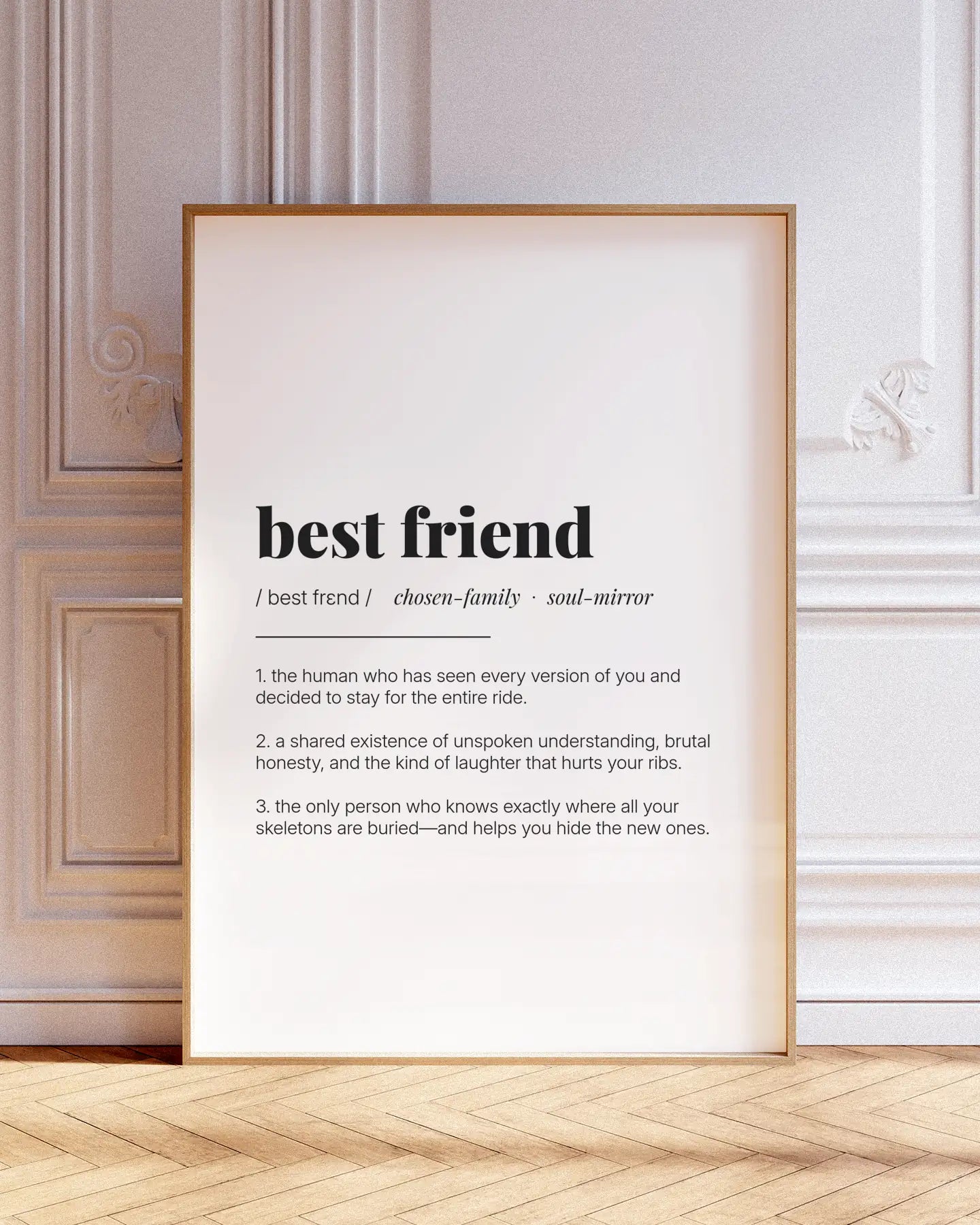 Definition Poster of Best Friend on Gallery White background
