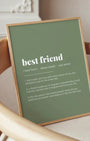 Definition Poster of Best Friend on Sage Green background