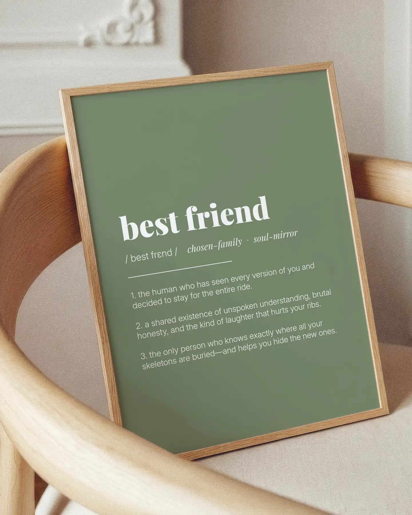 Definition Poster of Best Friend on Sage Green background