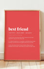 Definition Poster of Best Friend on Strawberry background