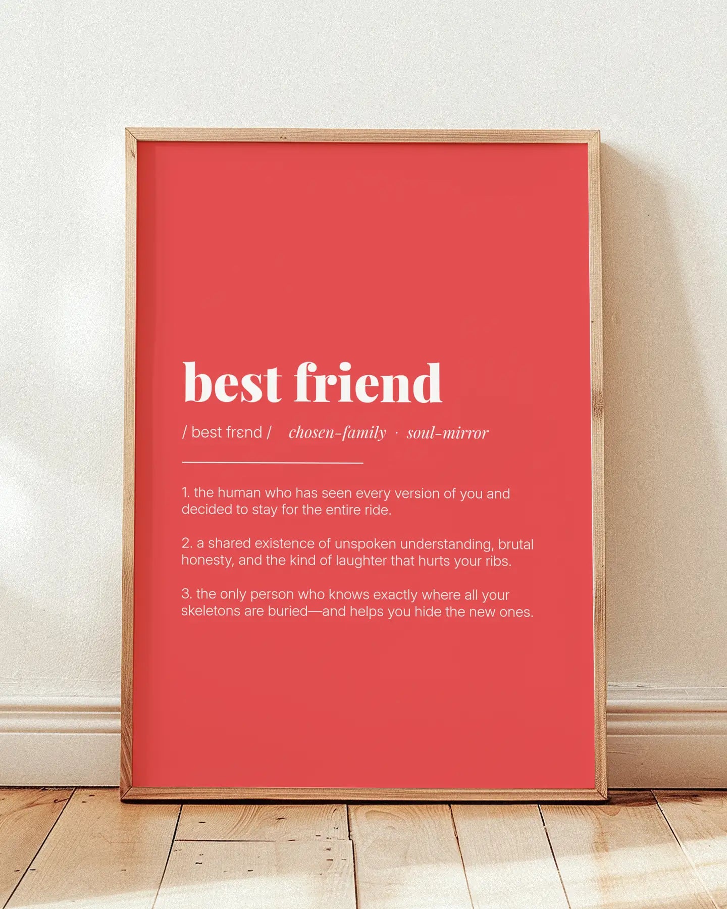 Definition Poster of Best Friend on Strawberry background