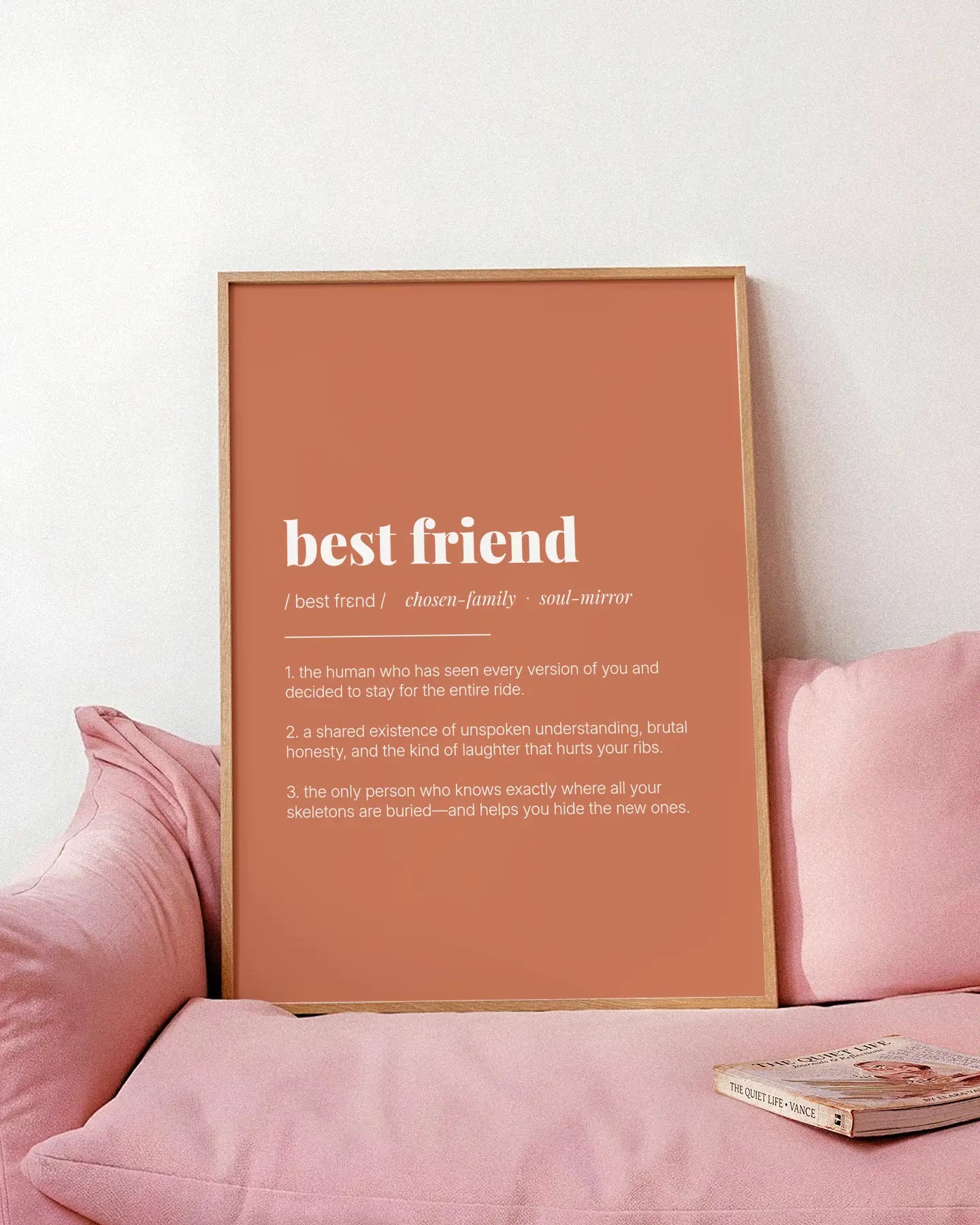 Definition Poster of Best Friend on Terracotta background
