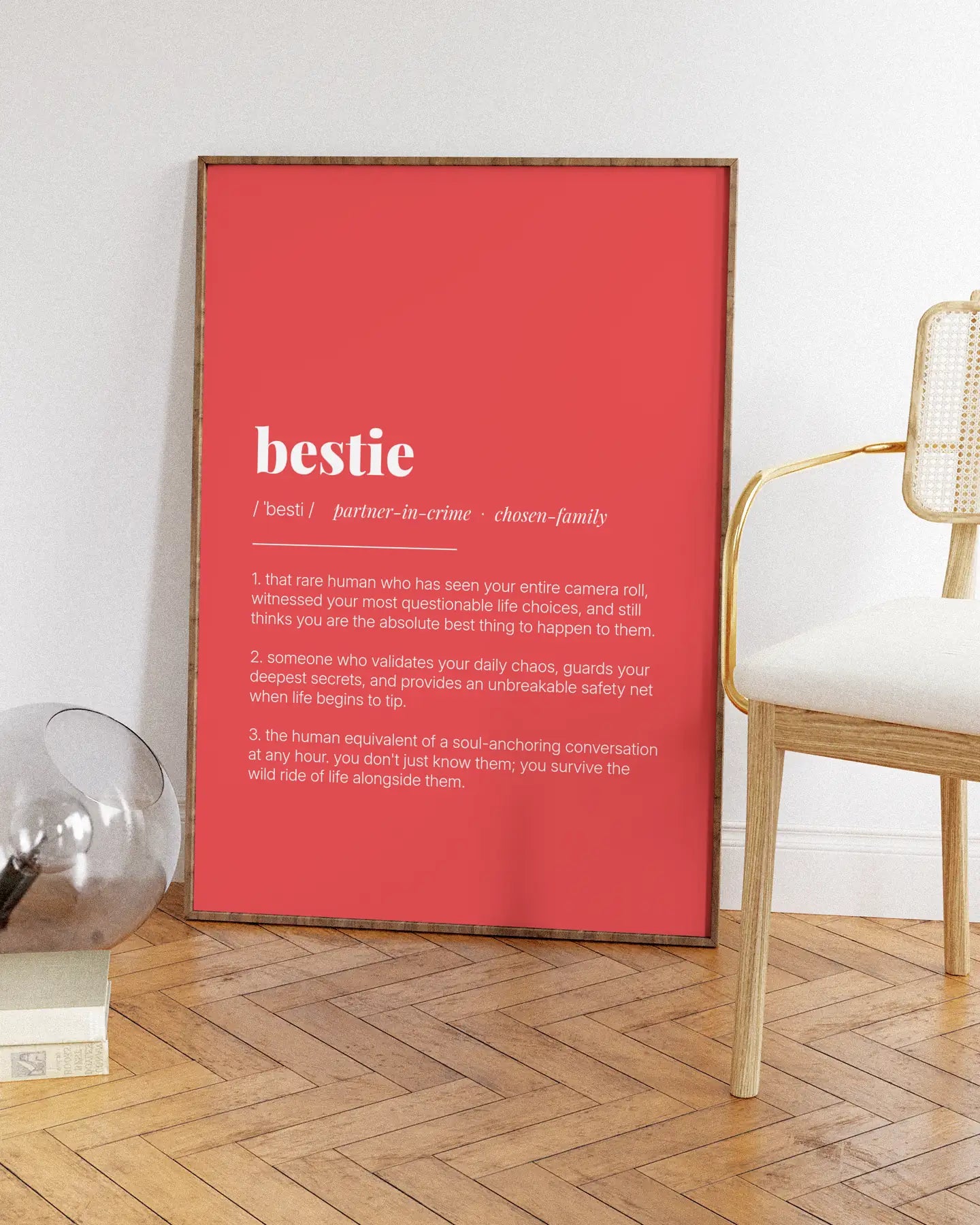 Definition Poster of Bestie on Strawberry background