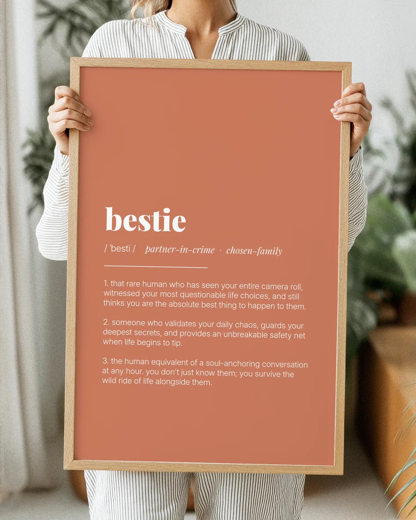 Definition Poster of Bestie on Terracotta background