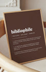 Definition Poster of Bibliophile on Espresso background