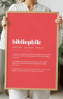 Definition Poster of Bibliophile on Strawberry background