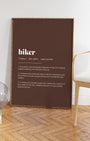 Definition Poster of Biker on Espresso background