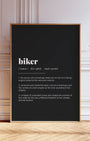 Definition Poster of Biker on Midnight Ink background