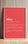 Definition Poster of Biker on Strawberry background