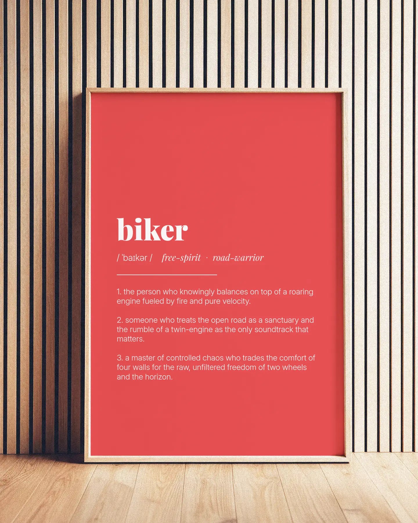 Definition Poster of Biker on Strawberry background