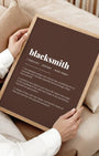 Definition Poster of Blacksmith on Espresso background