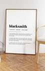 Definition Poster of Blacksmith on Gallery White background