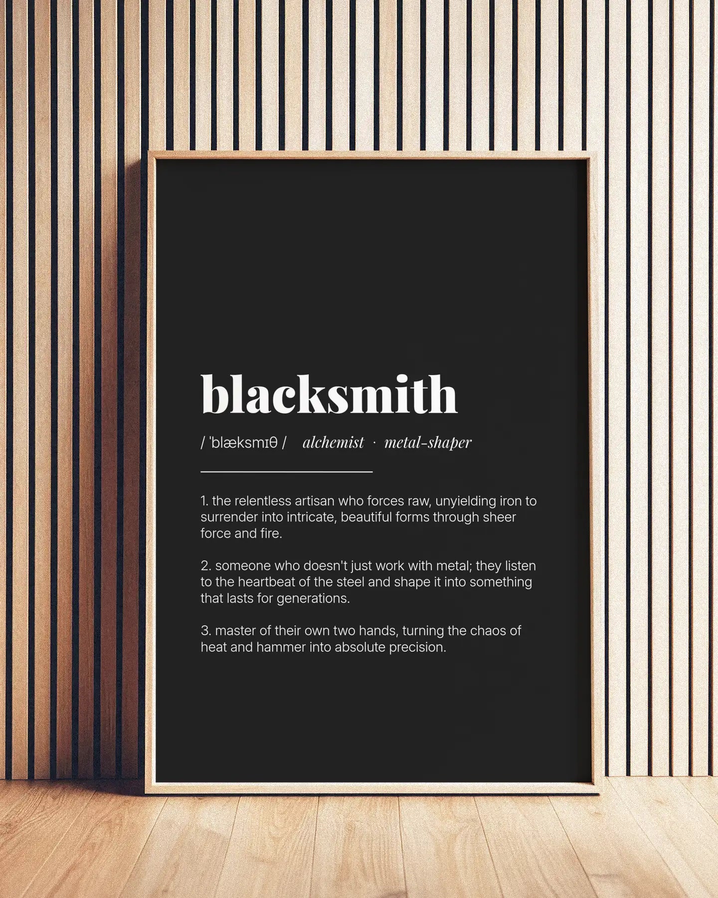 Definition Poster of Blacksmith on Midnight Ink background