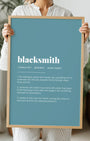 Definition Poster of Blacksmith on Sea Glass background