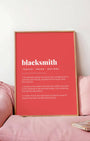 Definition Poster of Blacksmith on Strawberry background