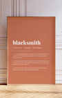 Definition Poster of Blacksmith on Terracotta background