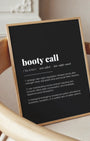 Definition Poster of Booty Call on Midnight Ink background