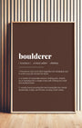 Definition Poster of Boulderer on Espresso background