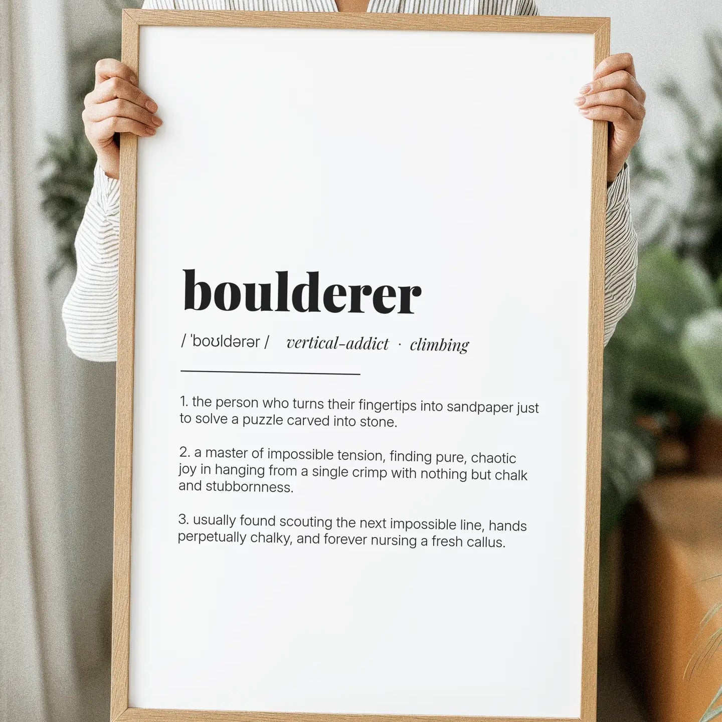 Definition Poster of Boulderer on Gallery White background