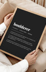 Definition Poster of Boulderer on Midnight Ink background