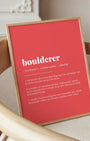 Definition Poster of Boulderer on Strawberry background