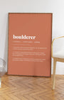 Definition Poster of Boulderer on Terracotta background