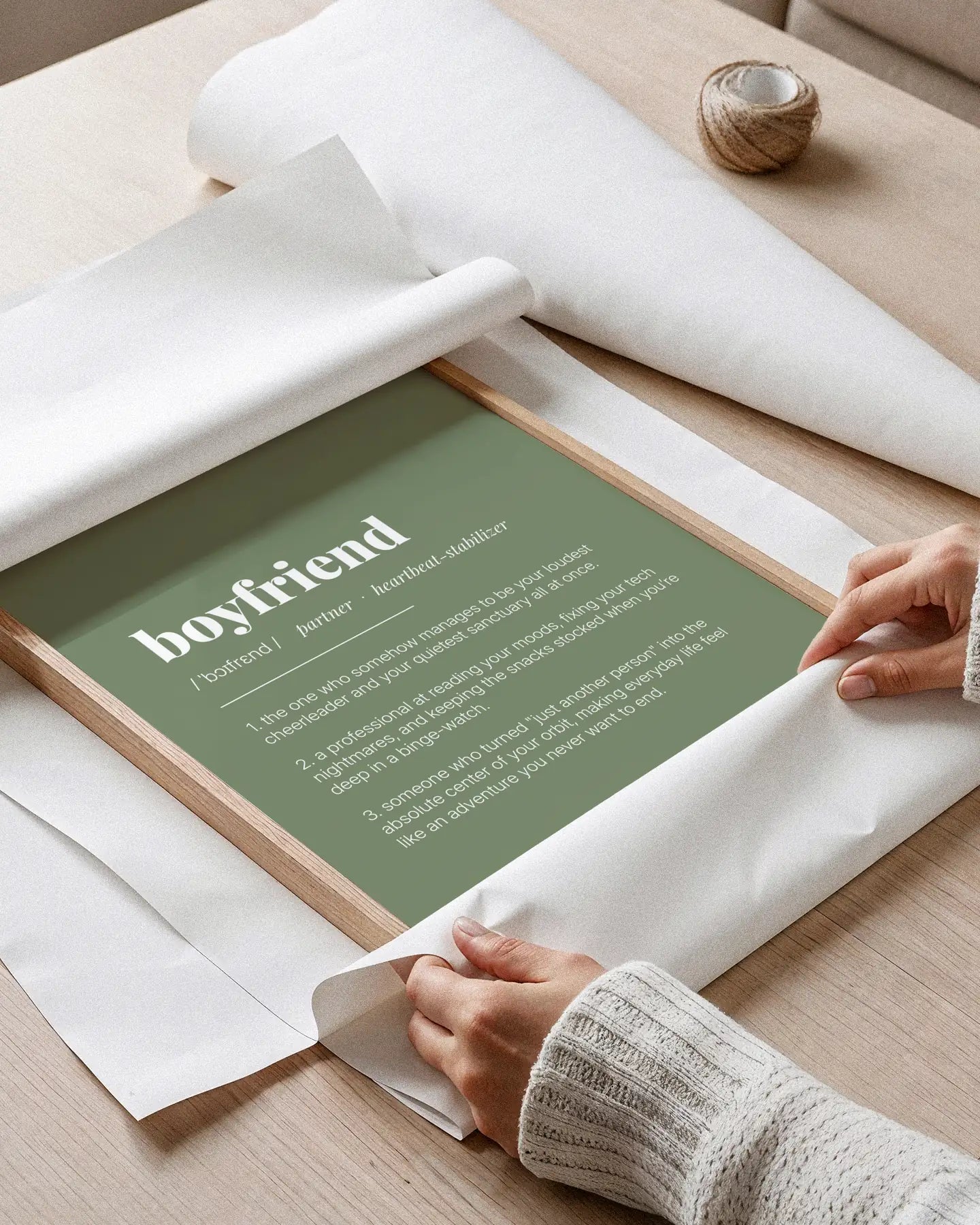 Definition Poster of Boyfriend on Sage Green background