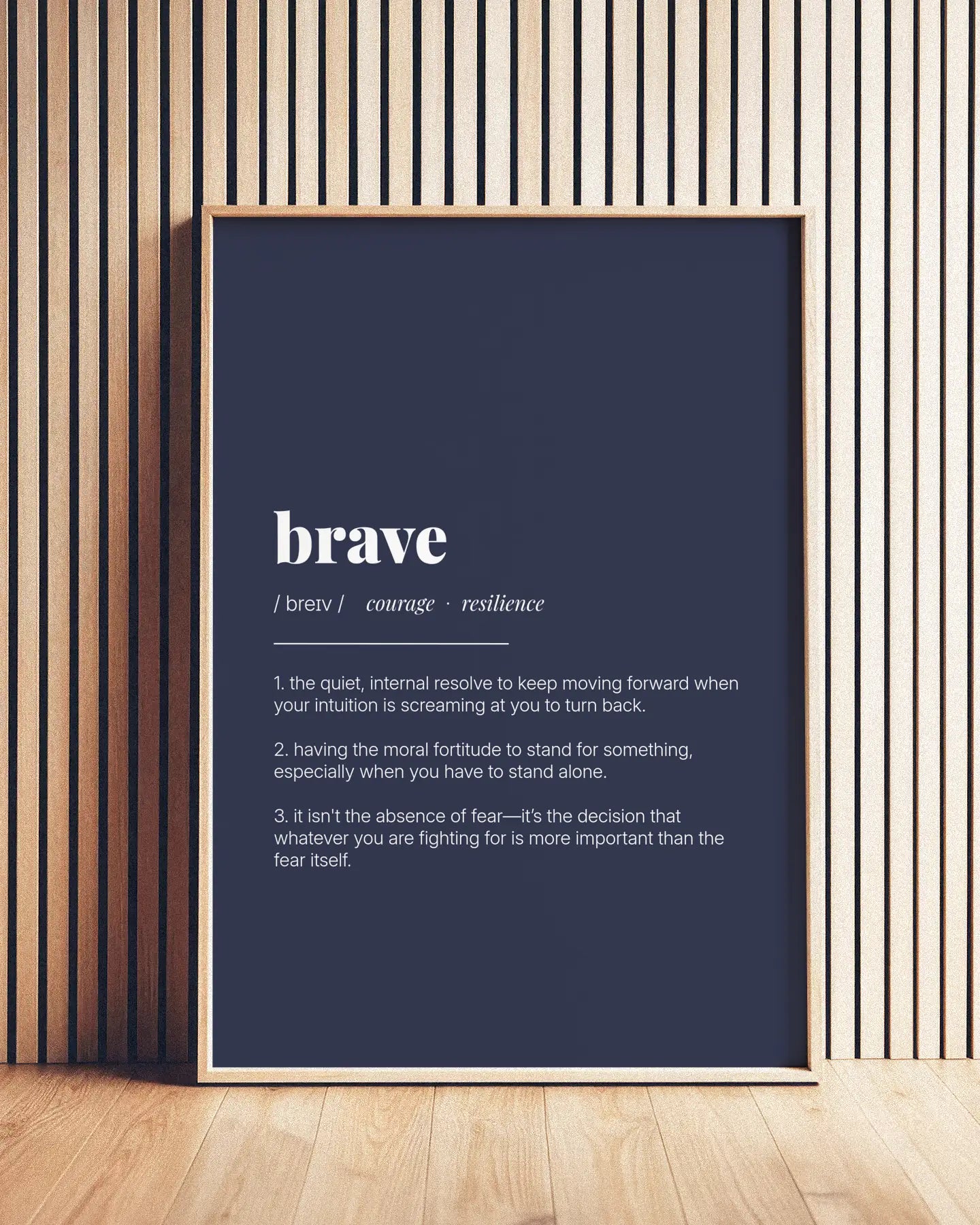 Definition Poster of Brave on Deep Navy background