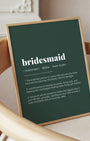 Definition Poster of Bridesmaid on Emerald background